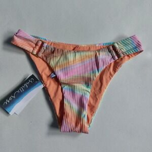 Isabella Rose Newport Dunes Cali Brazilian Bottom  Ribbed Ombre Striped  Gold